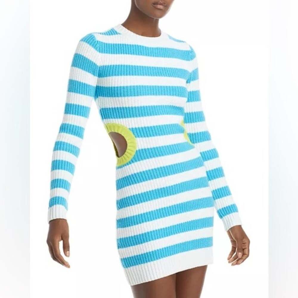 STAUD seaway cutout long sleeve sweater dress medium NEW